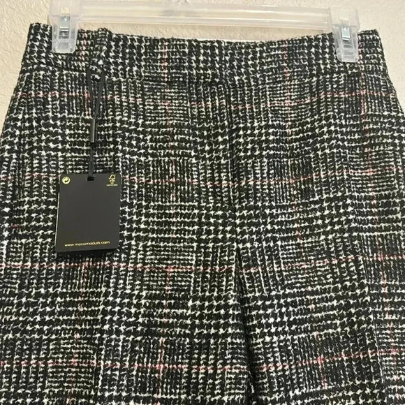 Massimo Dutti Wool Tweed Straight Leg High Waist Formal Trousers Pants - Picture 4 of 8